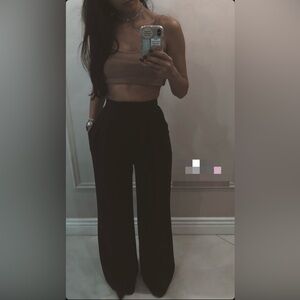 Pur Elegant Black Wide-Leg Pants